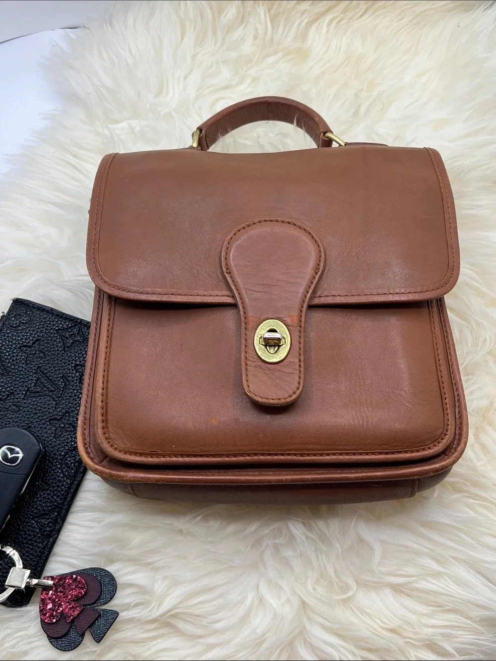 🍄 Vintage 90’s Hunt Club Brown Leather Top-Handle